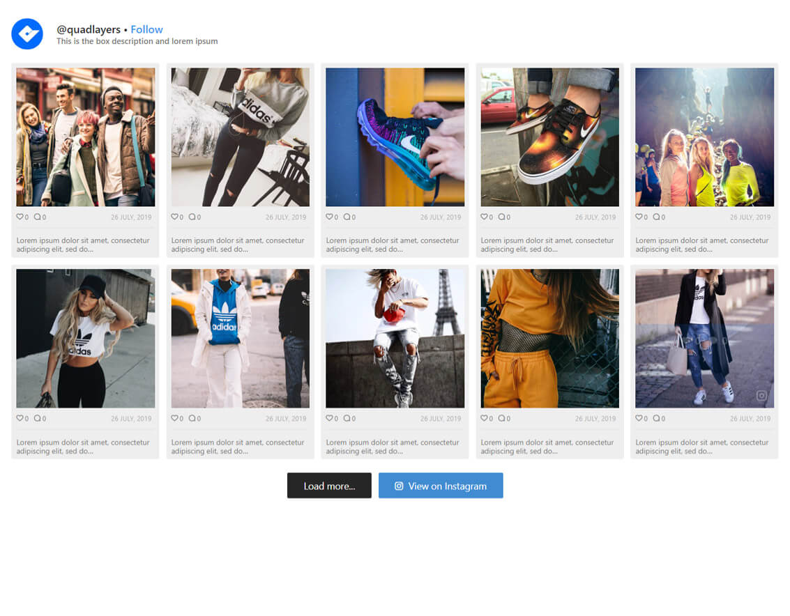 Instagram Feed – <strong>Gallery layout</strong> for Instagram feed gallery