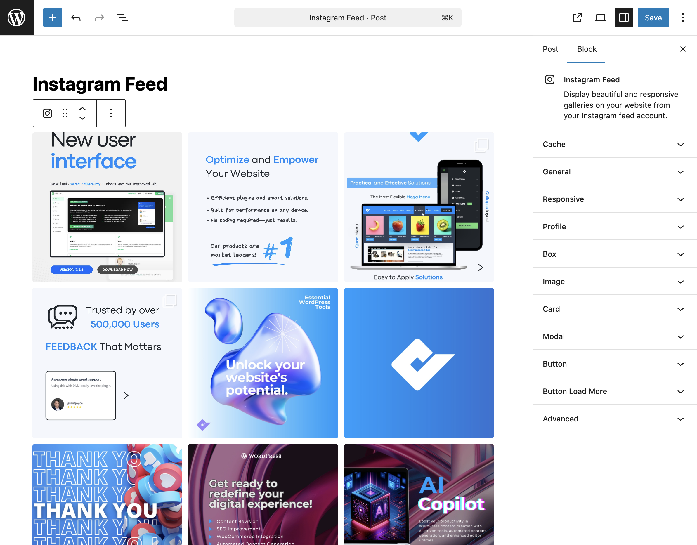 Instagram Feed – <strong>Gutenberg block</strong> for adding an Instagram feed