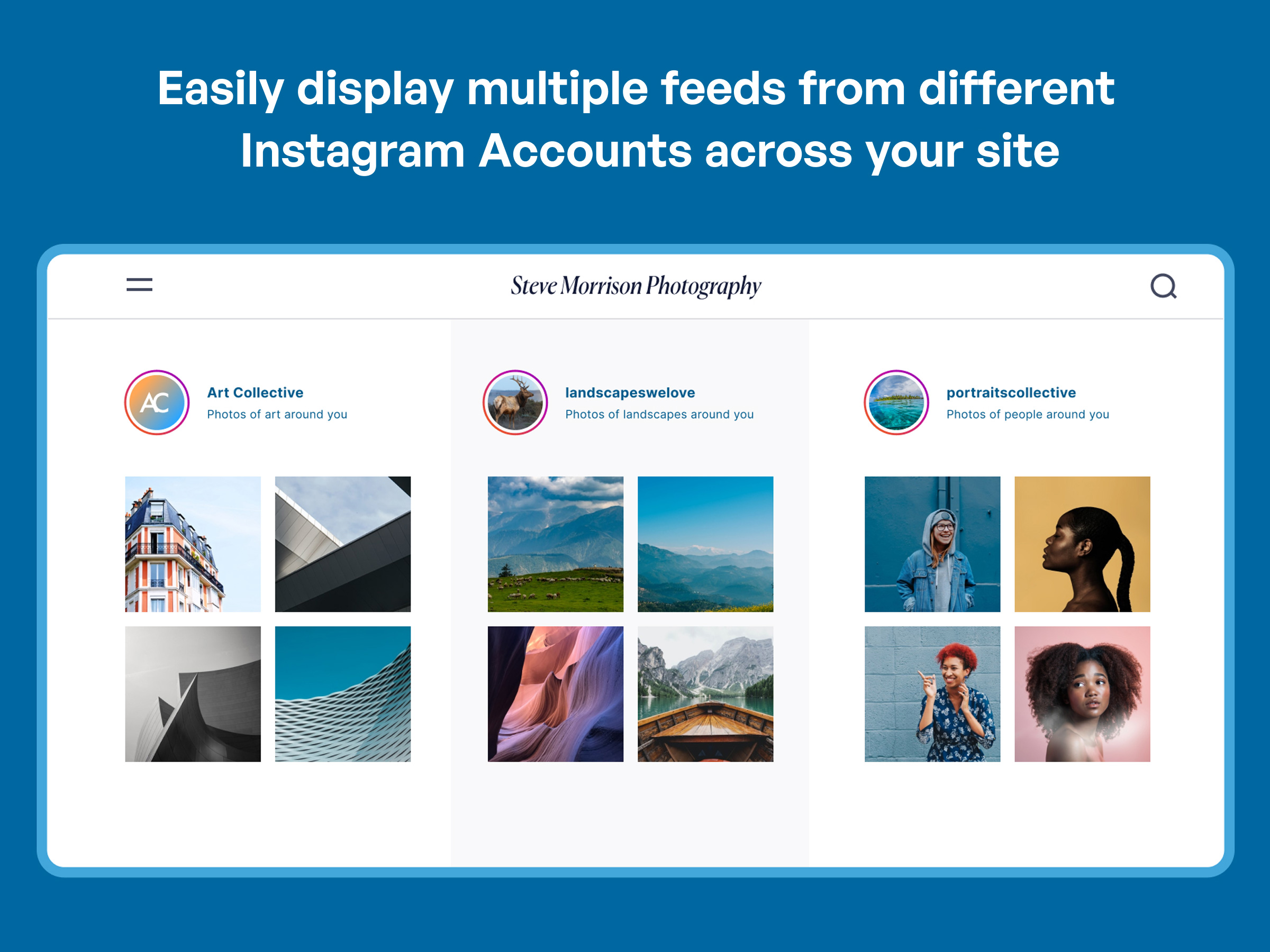 Combine multiple accounts into a single feed