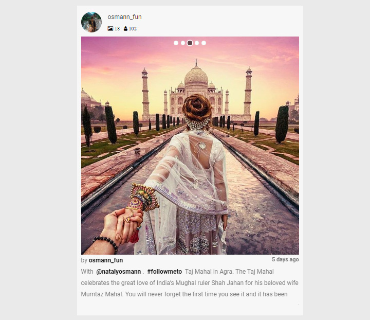 Social Slider Feed