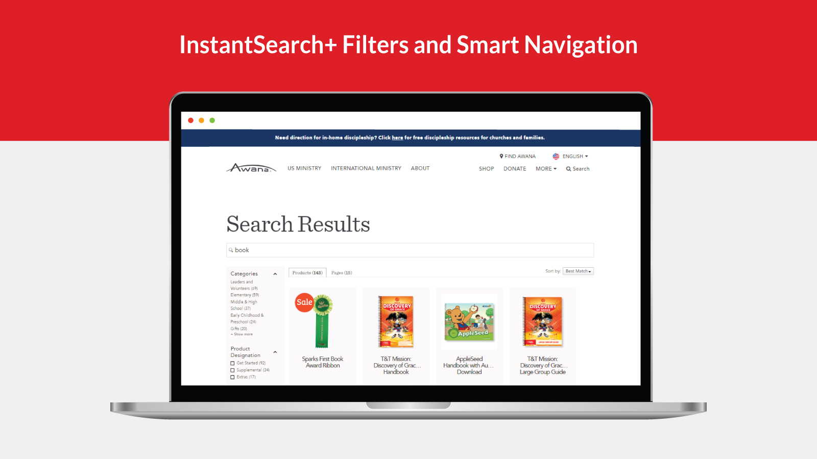 Fully hosted Search Results Page with advanced filtering options