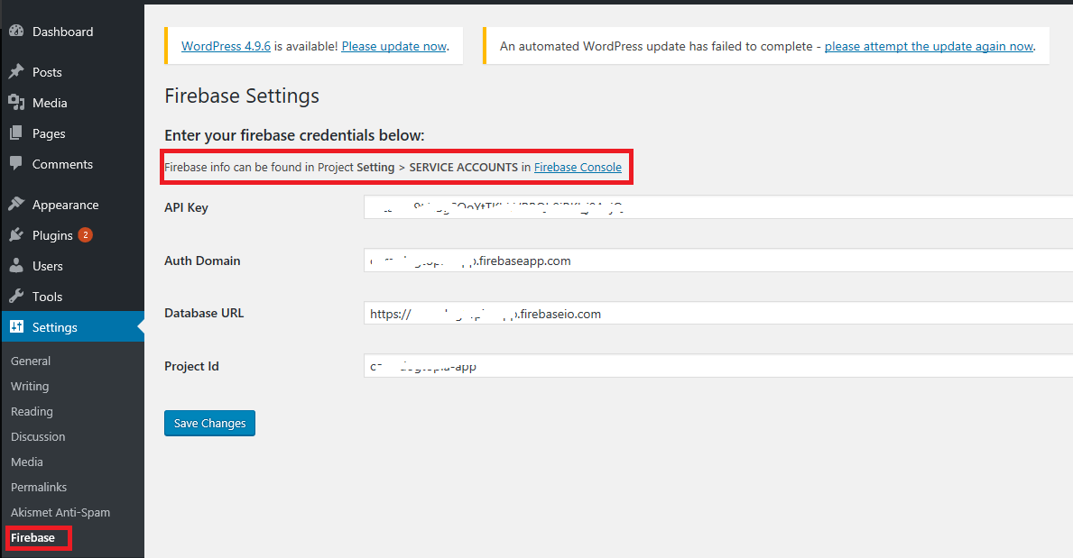 Integrate Firebase