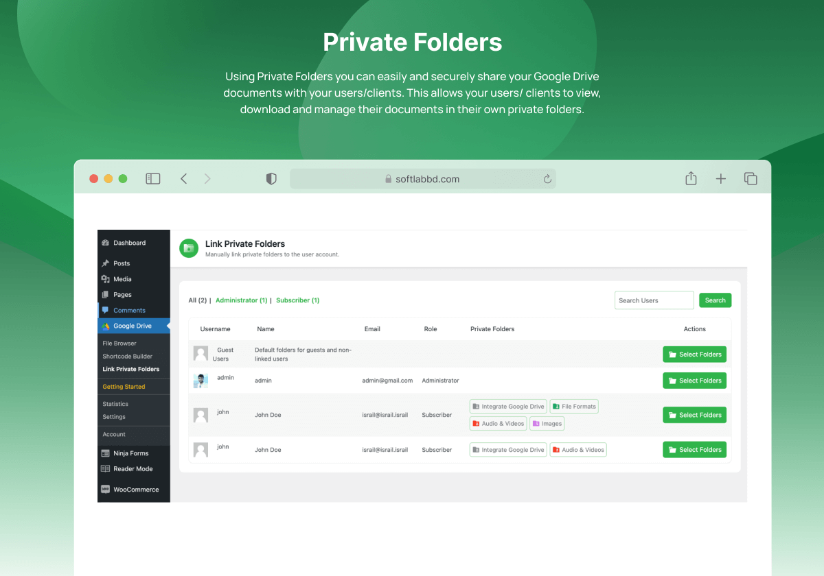 User Private Folders