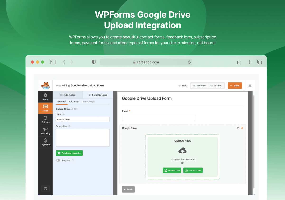 WPForms Google Drive Upload Integration