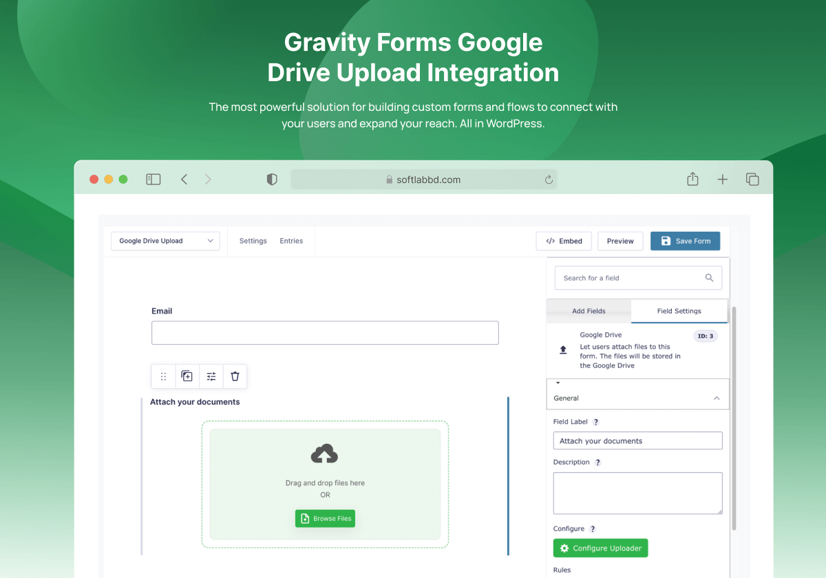 Gravity Forms Google Drive Upload Integration