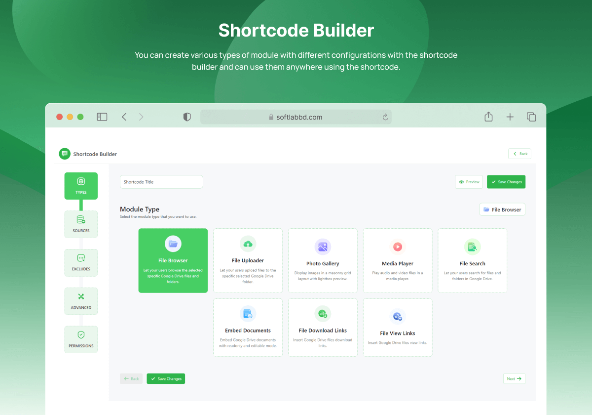 Shortcode Builder