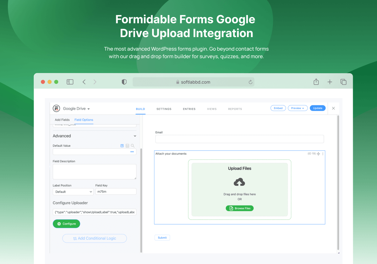 Formidable Forms Google Drive Upload Integration