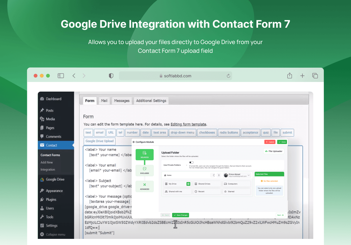 Google Drive Integration with Contact Form 7