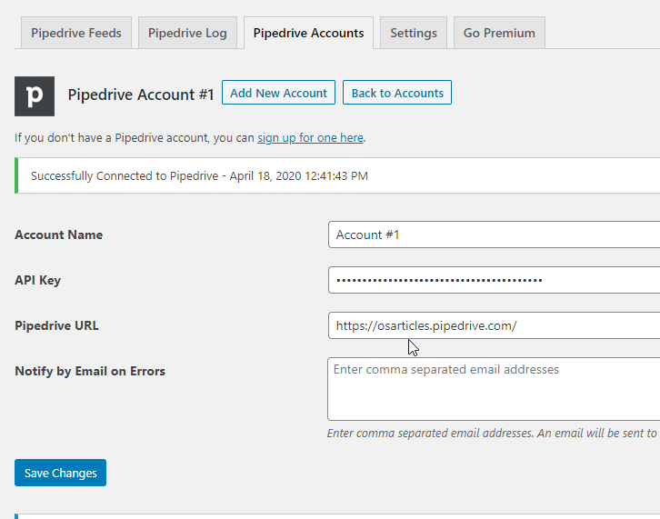 Connect Pipedrive Account to contact form 7.