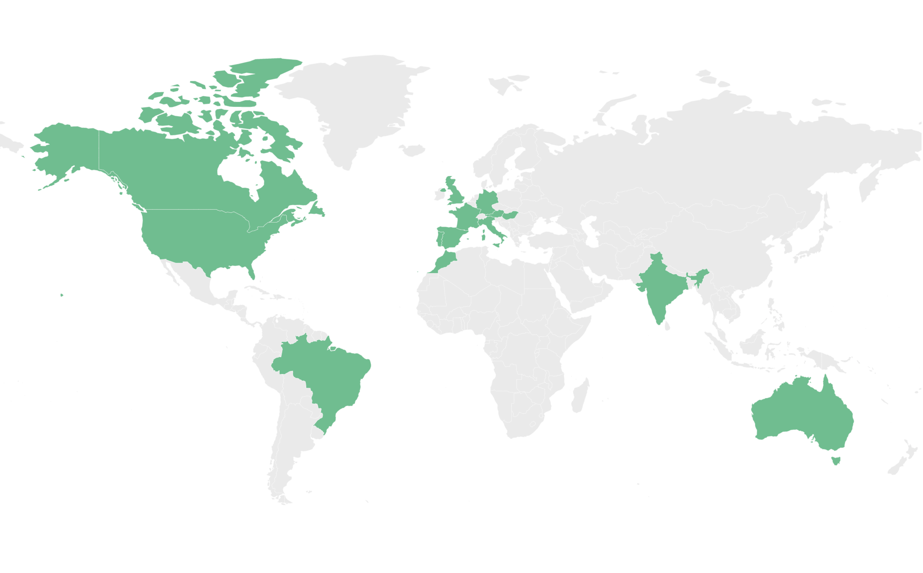 Mapa do mundo com países coloridos