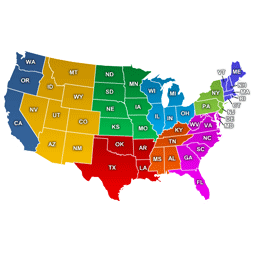 Interactive Map of the US Regions