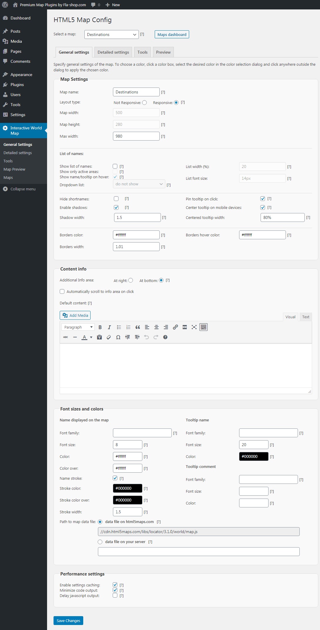 Basic map settings