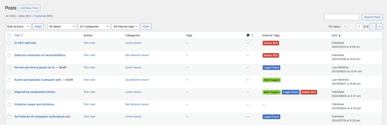WordPress 外掛 Internal Tags 的封面圖片。
