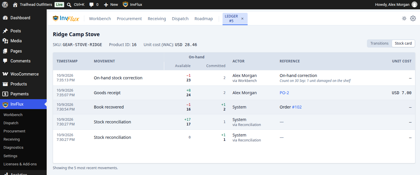 InvFlux for WooCommerce