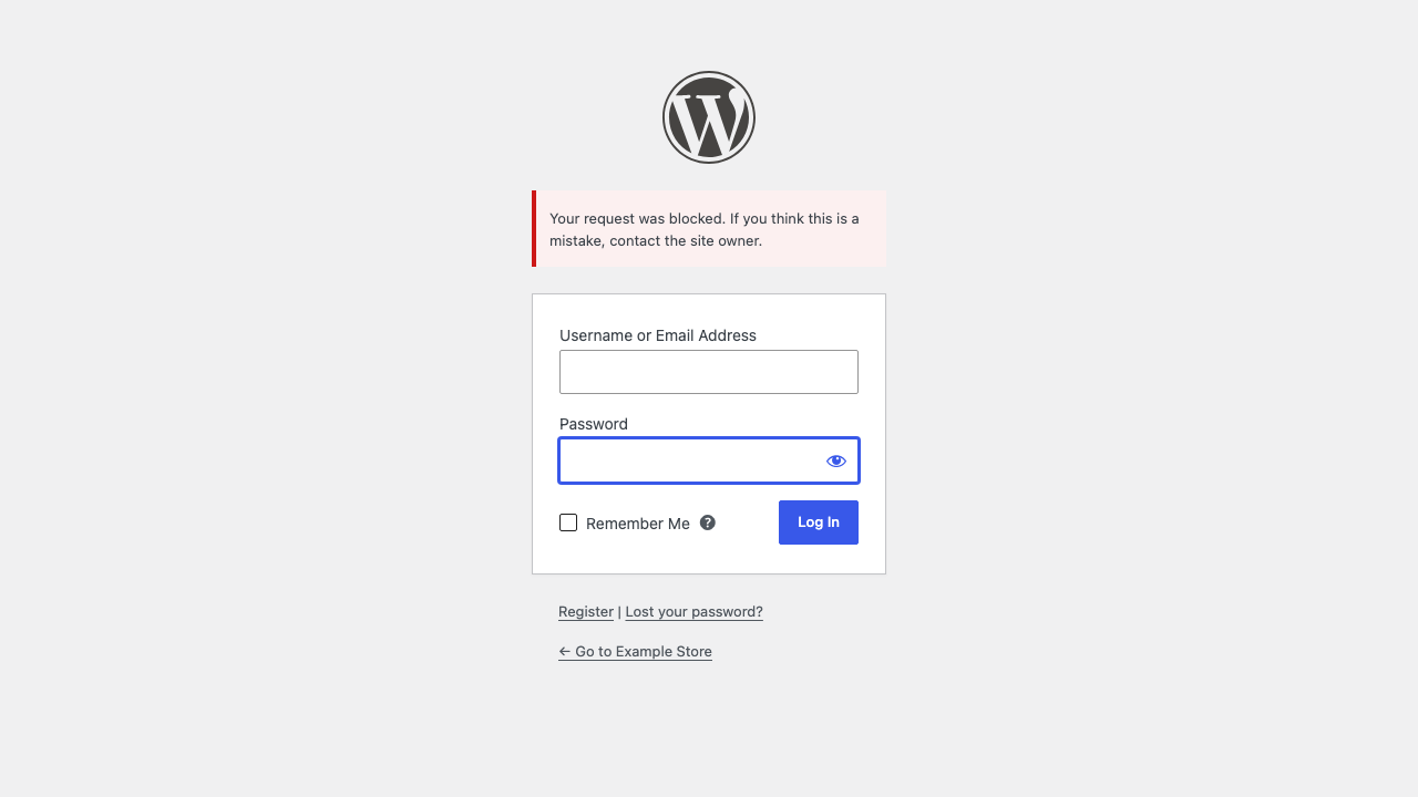 A blocked login attempt.