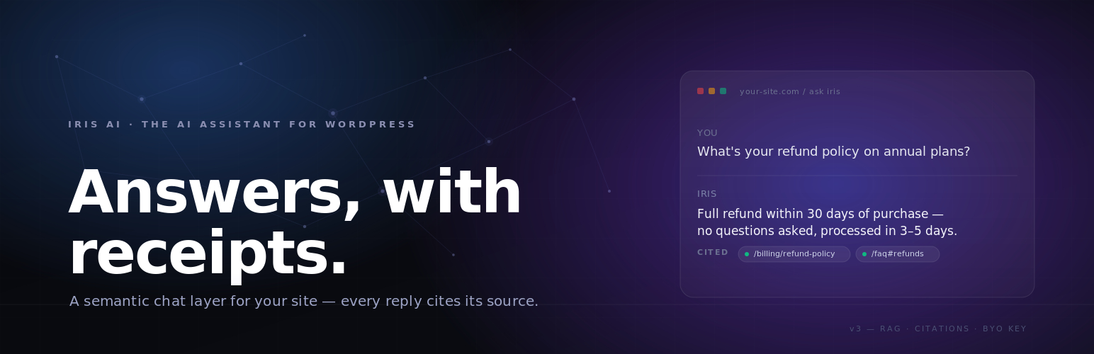 Iris AI – AI Homepage, Chatbot &amp; Site Assistant