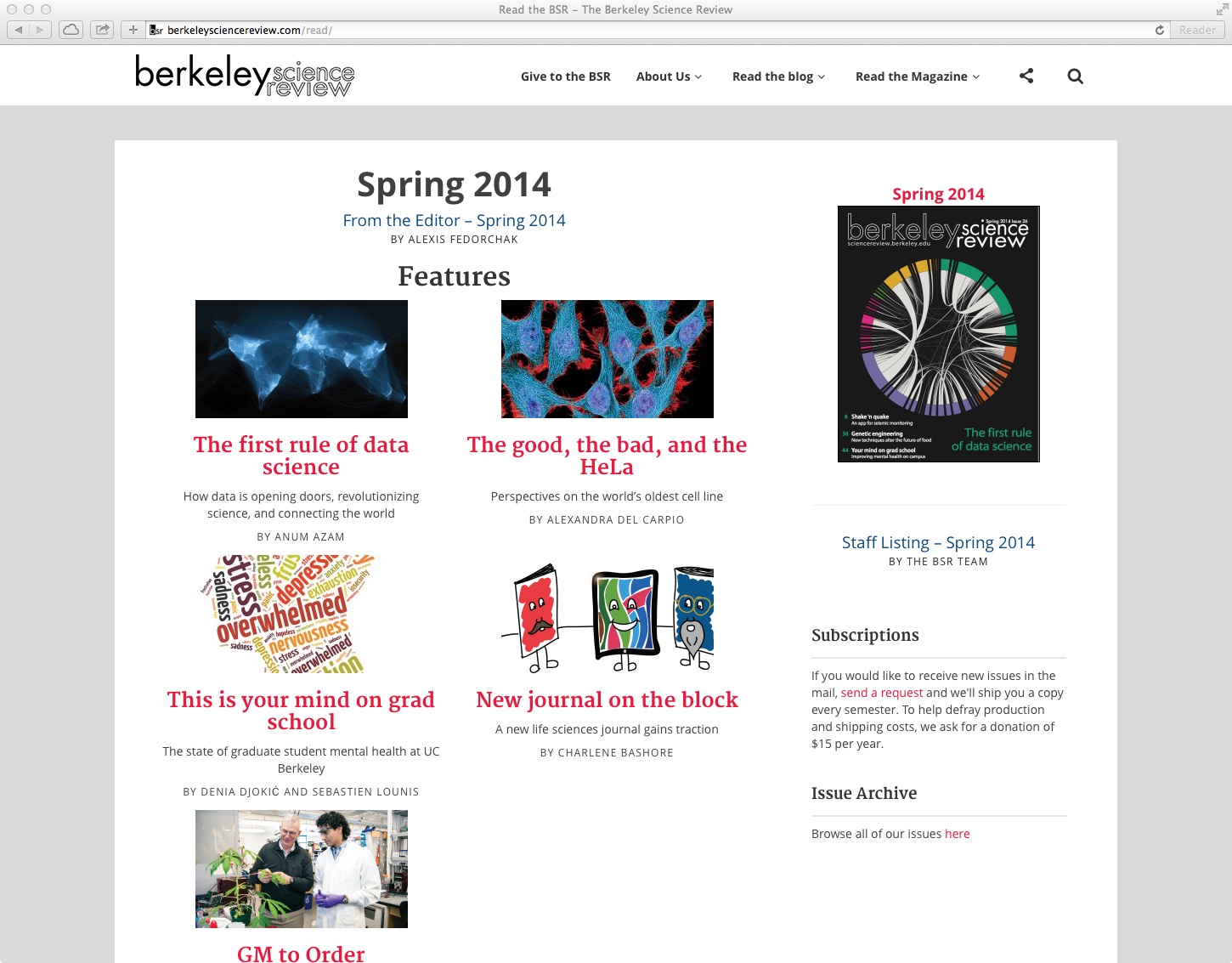 Berkeley Science Review - Current Issue