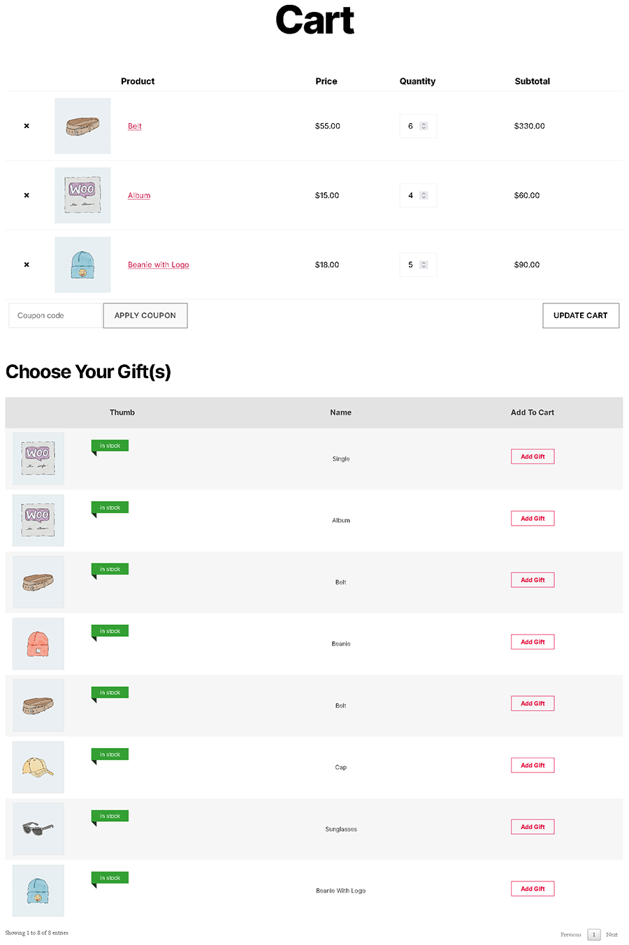 <p>free gifts for woocommerce datatable layout</p>