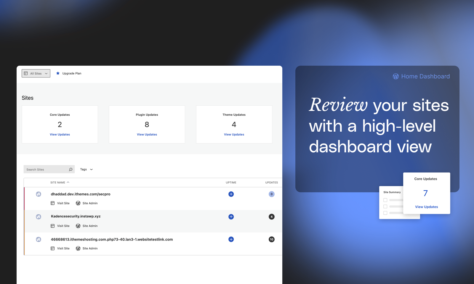 Solid Central – Site Management, Backups, Security, and Reporting