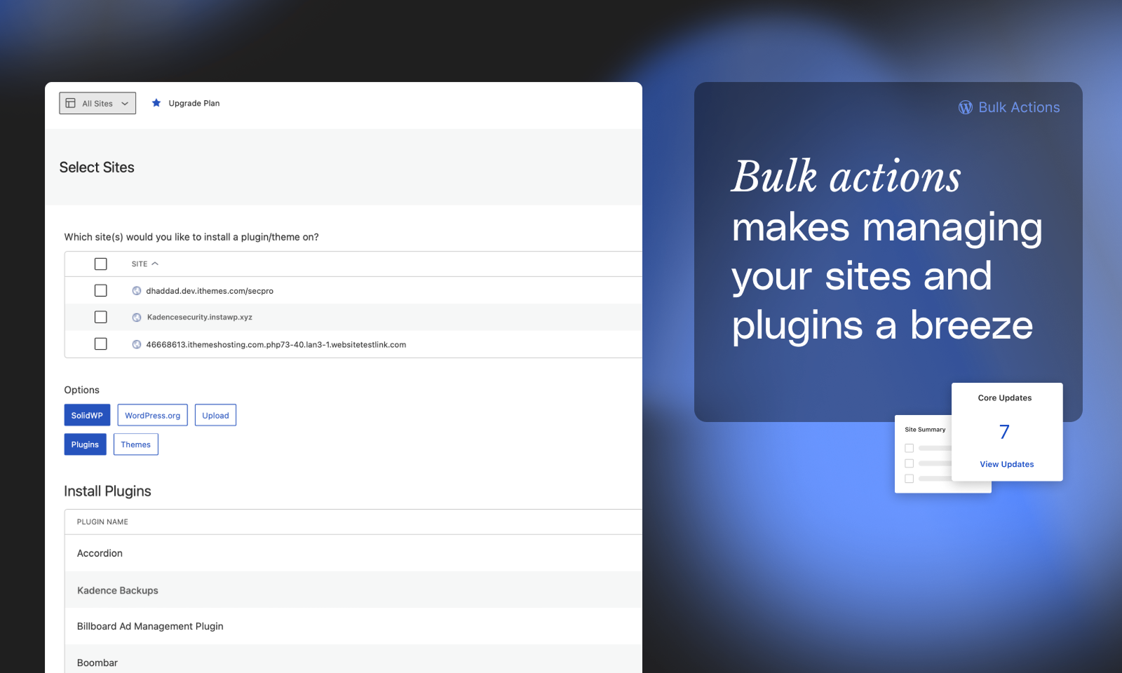 Solid Central – Site Management, Backups, Security, and Reporting