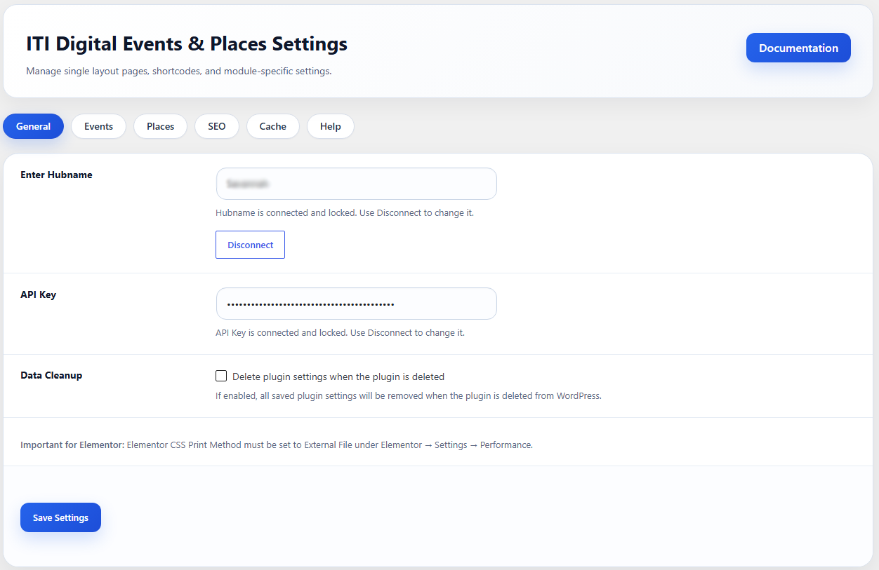 General plugin configuration and cleanup settings.