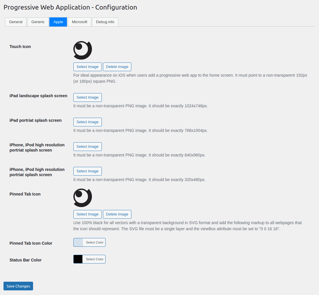 Apple configuration.