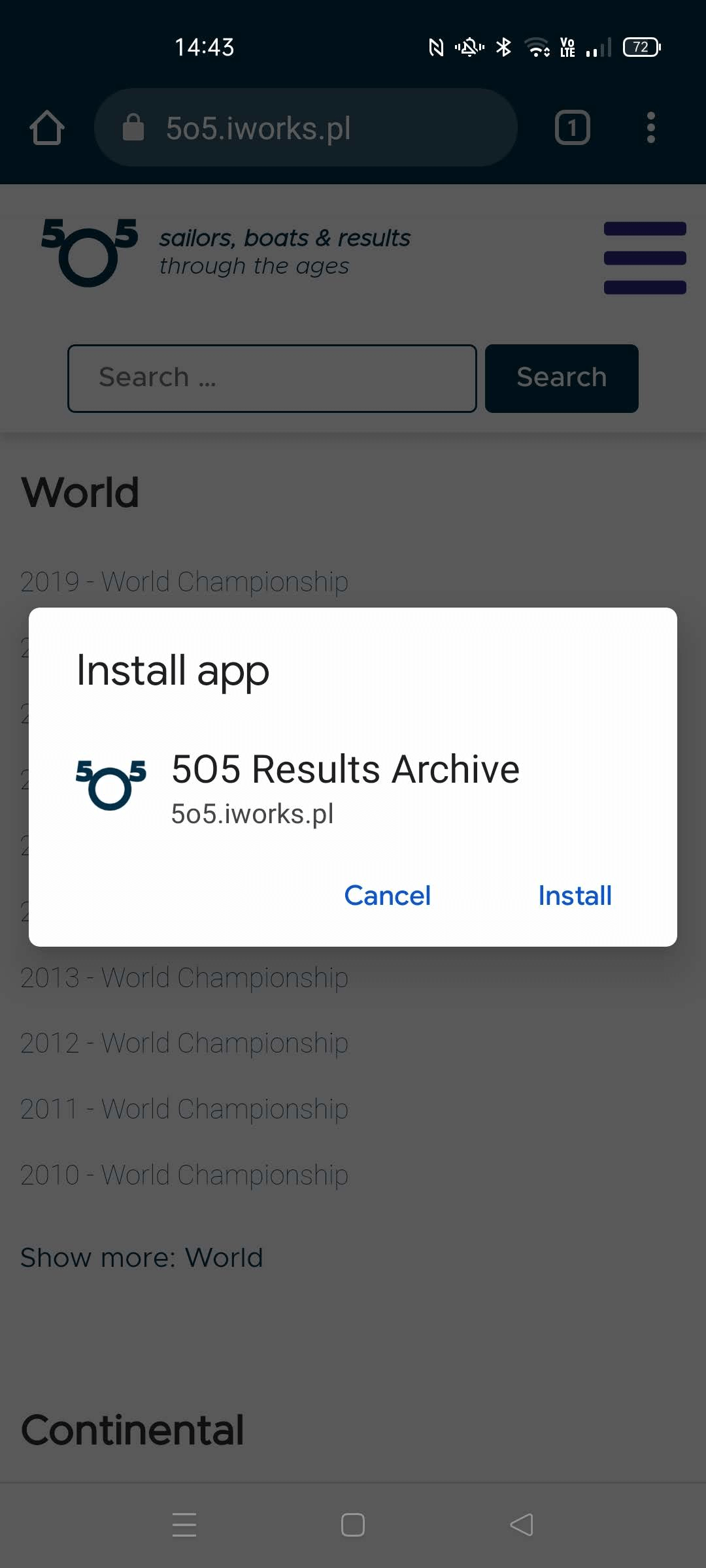 Installation app on Android.
