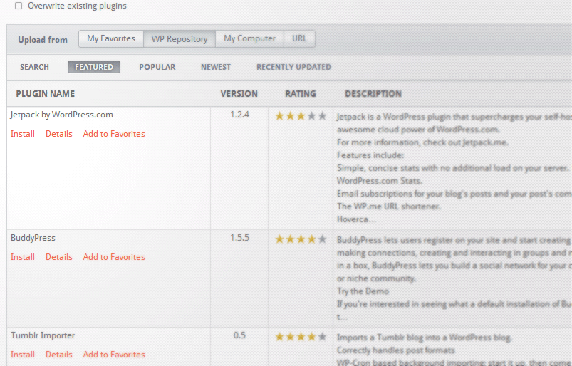 Search WordPress Plugin Repository