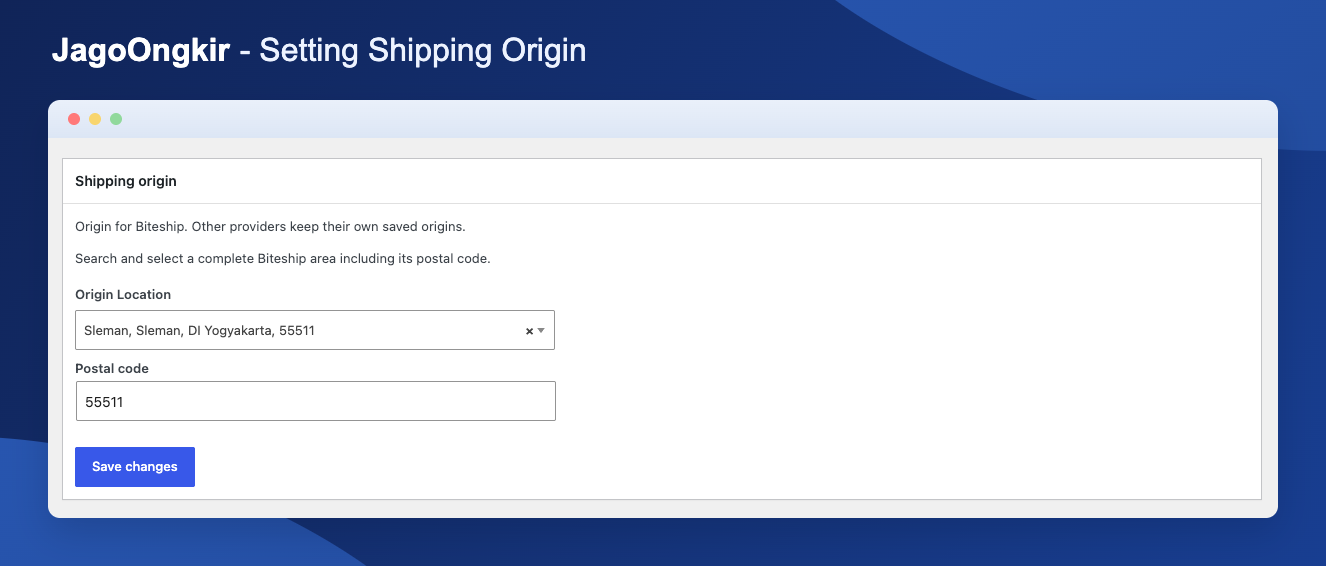 Set the shipping origin using locations verified by the selected provider.