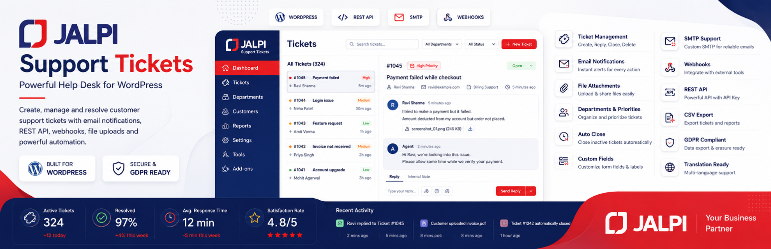 Jalpi Support Tickets