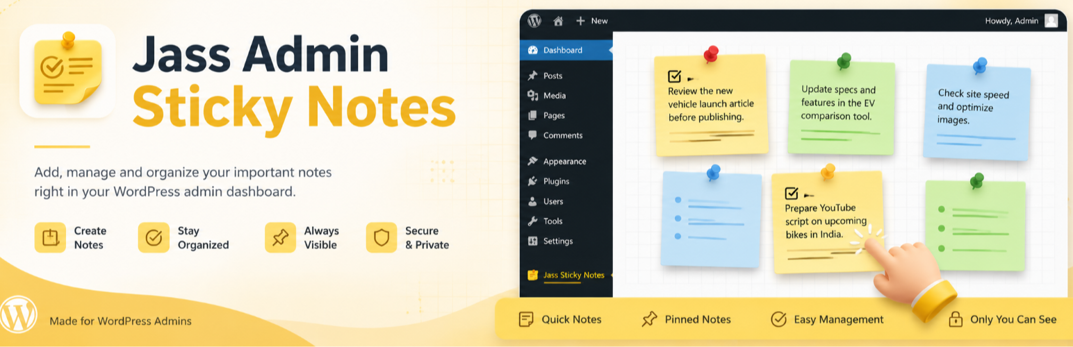 Jass Admin Sticky Notes
