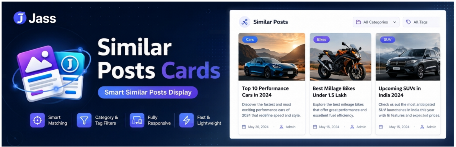 WordPress 外掛 Jass Similar Posts Cards 的封面圖片