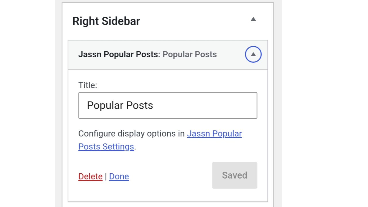 Widget configuration