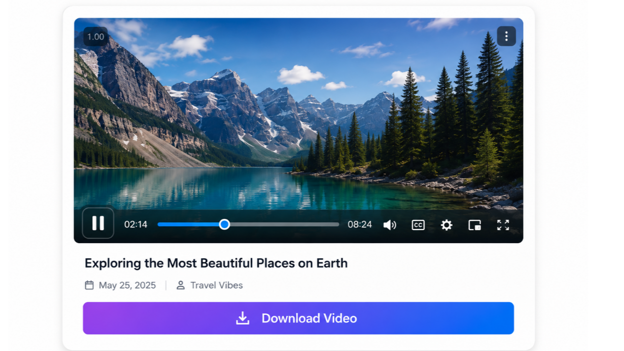 Plyr video player in action.