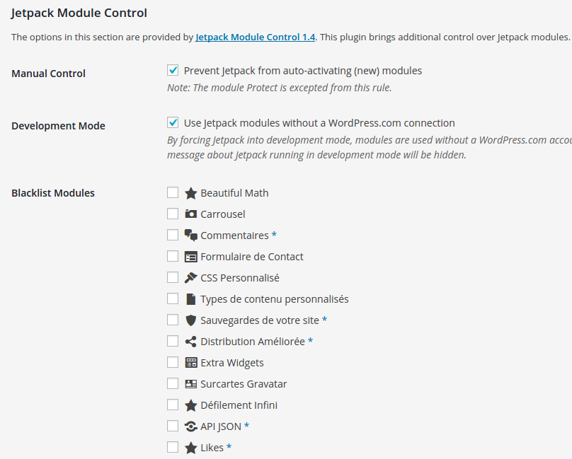 Module Control for Jetpack