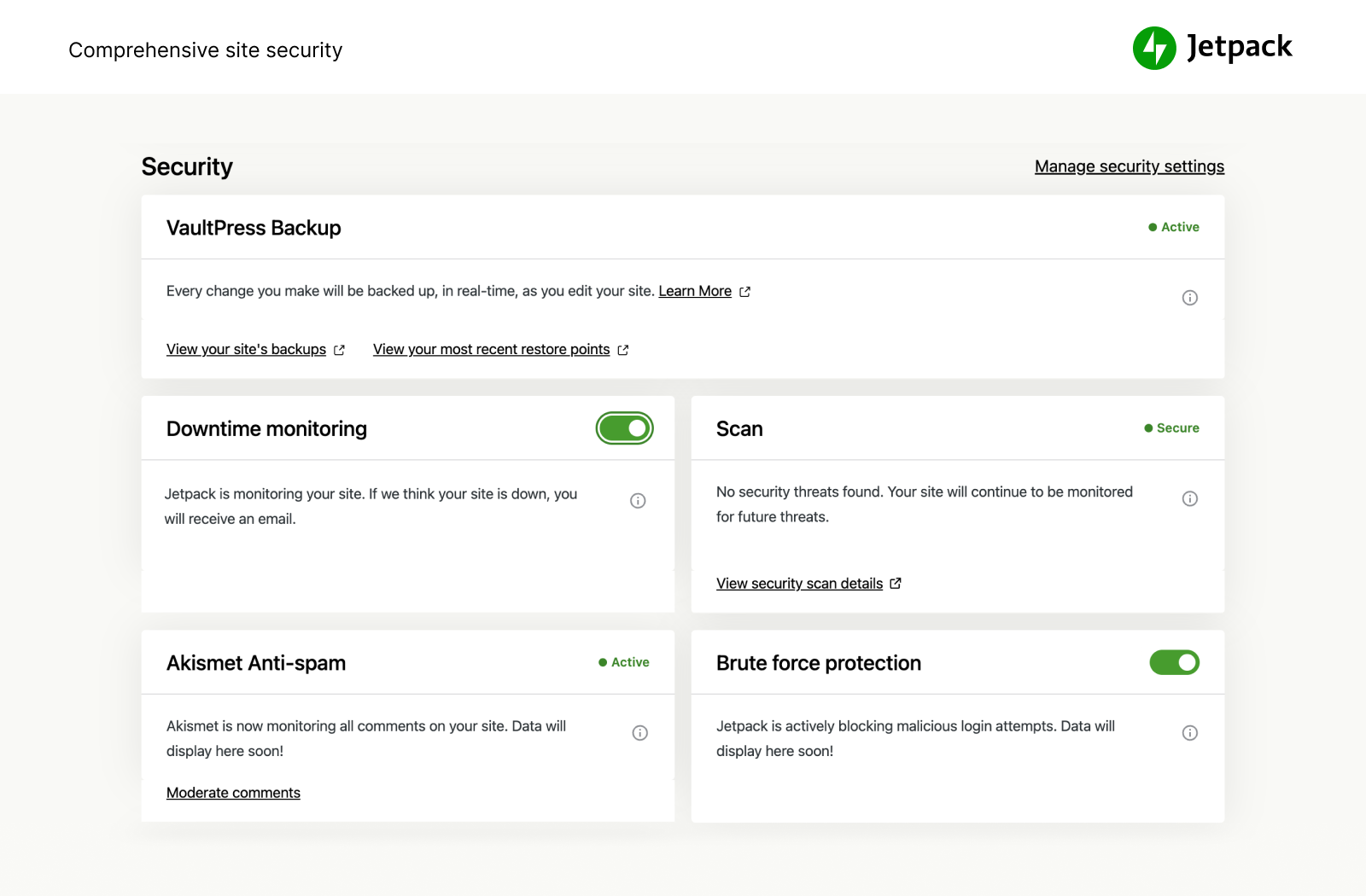 Jetpack &#8211; WP Security, Backup, Speed, &amp; Growth