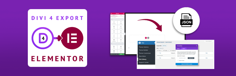 Export a Divi layout using the Divi Library Portability tool to get a JSON file — then upload it to the converter.
