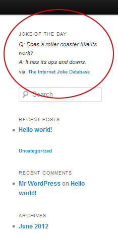 Joke of the Day Advanced Widget Screenshot
