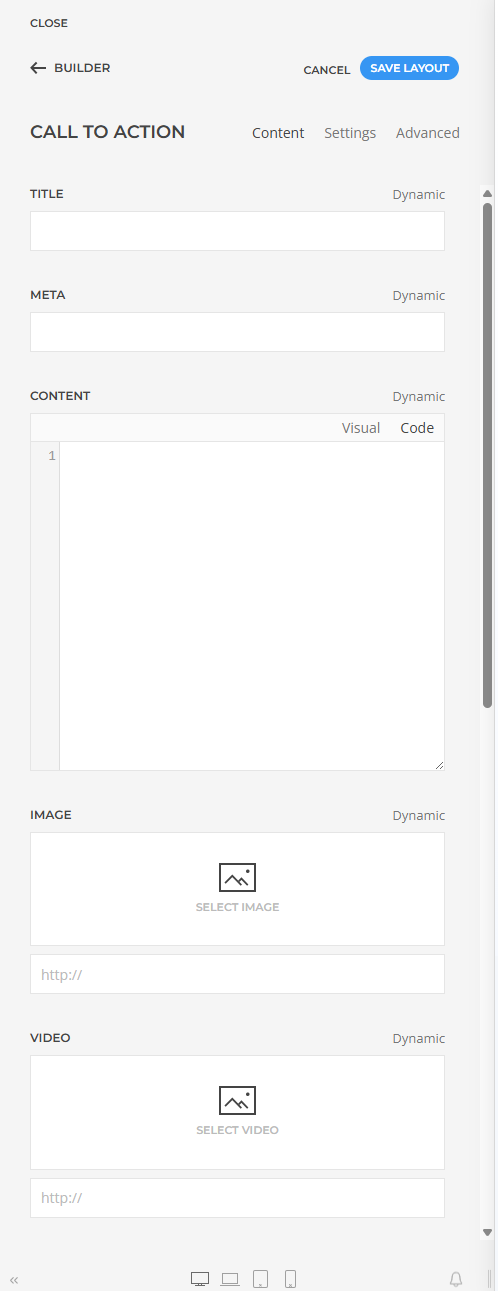 Configuring the Call to Action element in the YOOtheme Pro builder