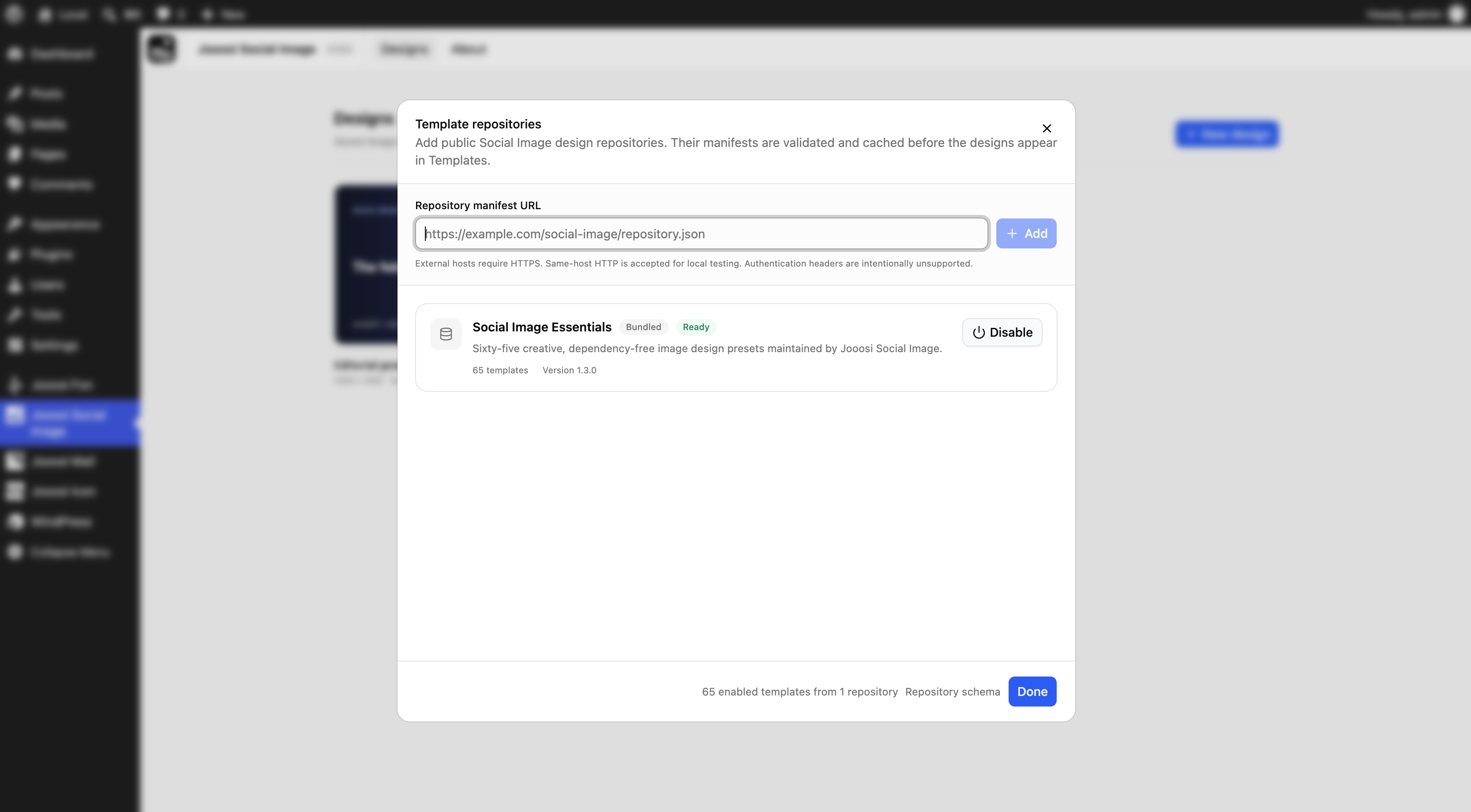 Manage template repositories and review enabled template collections.