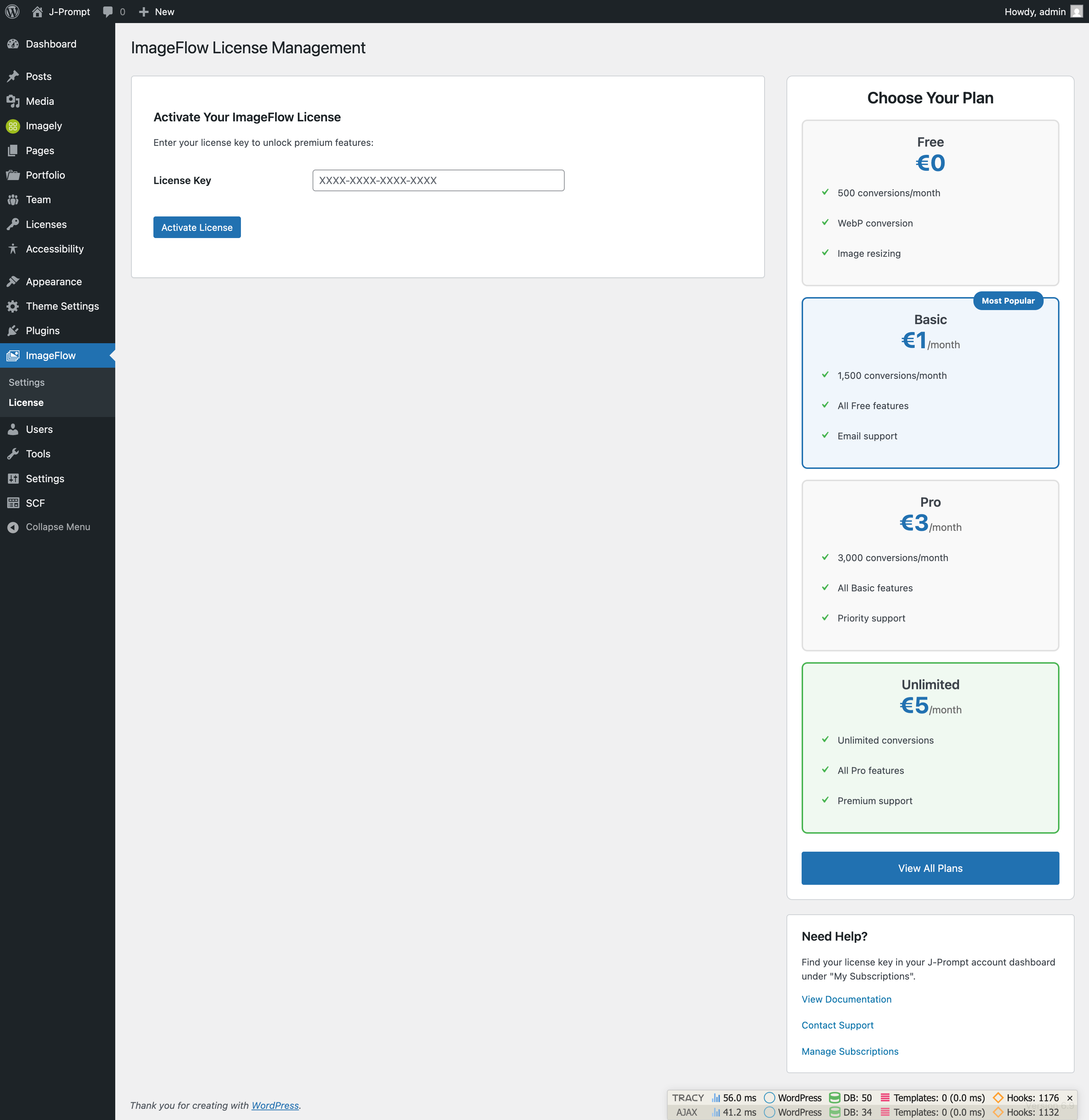 Media library showing converted WebP images