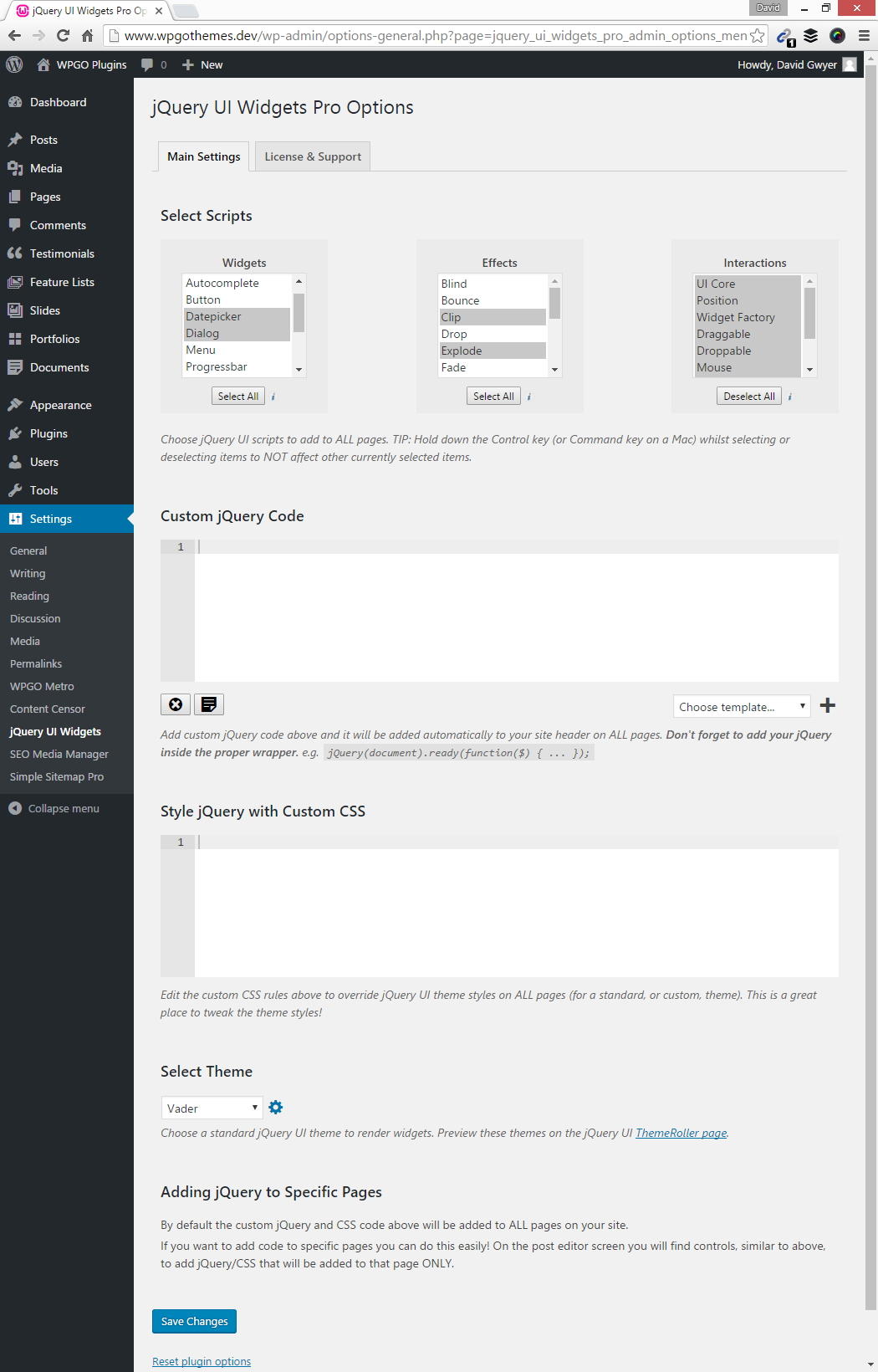 Totally revamped plugin options page. (Pro only)