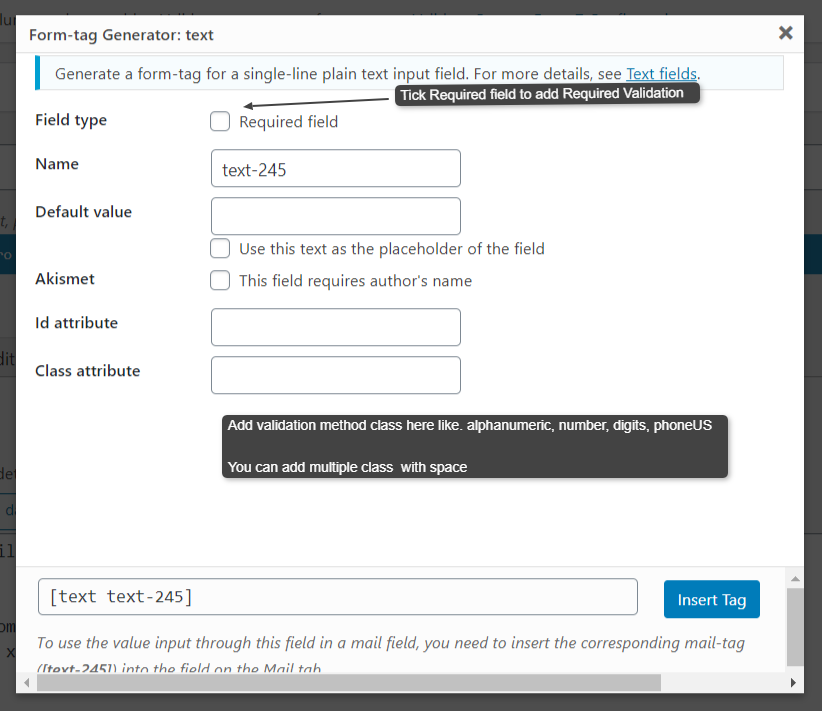 Setting and Instruction For Jquery Validation For Contact Form 7.