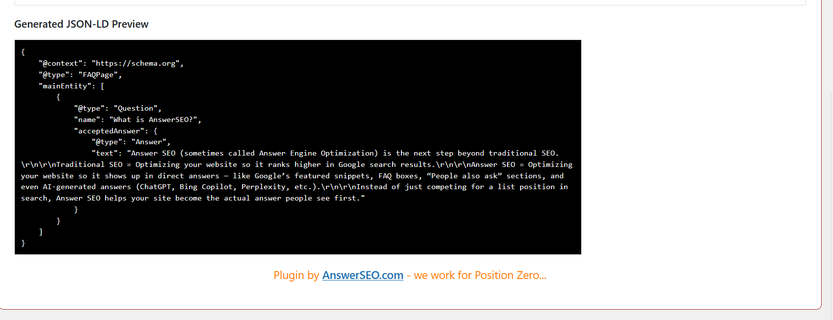 JSON-LD schema automatically inserted in homepage header.