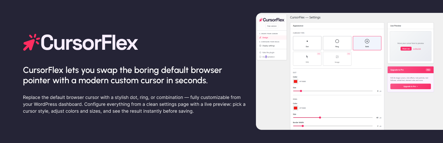 CursorFlex – Stylish Cursor Effects for WordPress