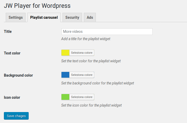 Playlist carousel options