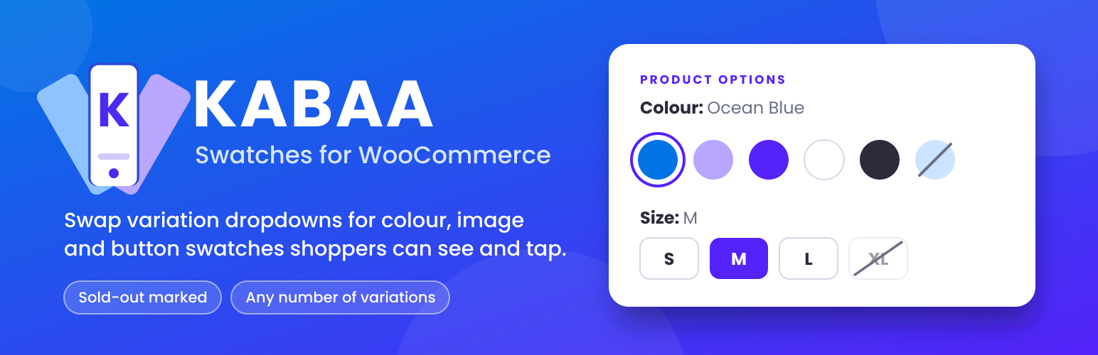 WordPress 外掛 KABAA Swatches for WooCommerce 的封面圖片