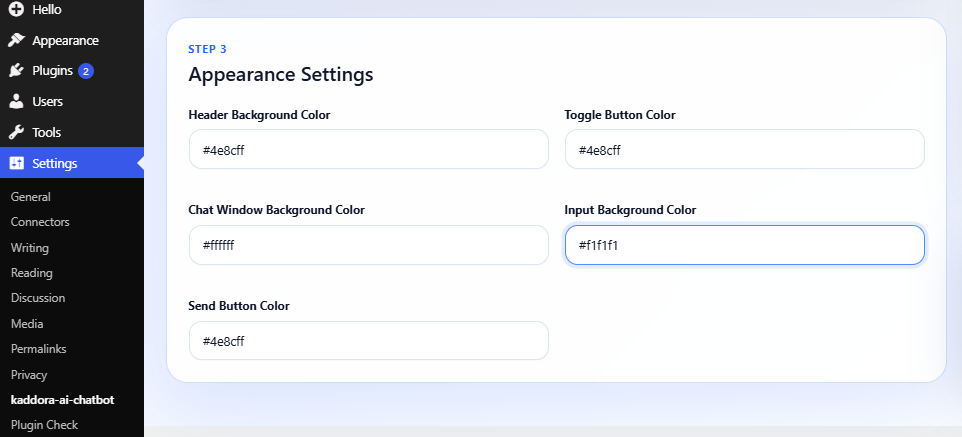 Floating chatbot widget.