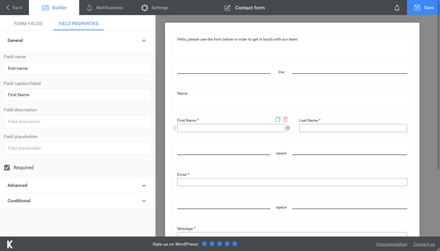 Form field edit