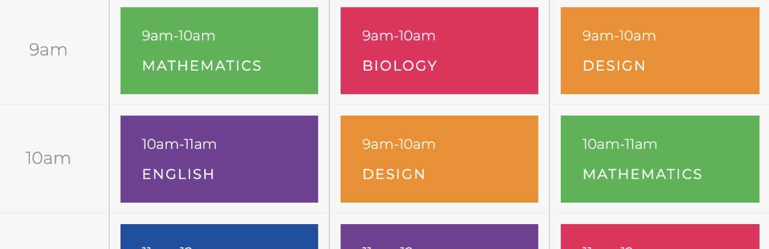WordPress 外掛 Kenzap Timetable 的封面圖片。